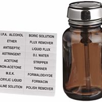 MENDA 35315 Amber Glass Dispensing Bottle with Stainless Steel One-Touch Pump, 4oz Capacity