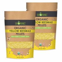 Sky Organics USDA Organic Yellow Beeswax Pellets (2lb) Pure Beeswax No Toxic Pesticides or Chemicals - 3 x Filtered, Easy Melt Pastilles- for DIY, Candles, Skin Care, Lip Balm (Pack of 2)